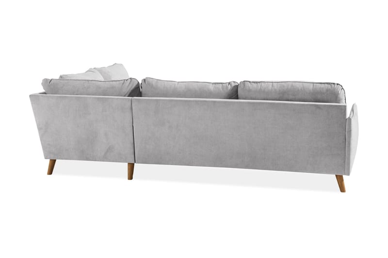 Trend Lyx 4-seters Høyrevendt L-formet Sjeselongsofa i Stoff - Lys grå - Møbler - Sofaer - Sofa med sjeselong - 4 seters sofa med divan