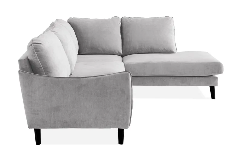 Trend Lyx 4-seters Høyrevendt L-formet Sjeselongsofa i Stoff - Lys grå - Møbler - Sofaer - Sofa med sjeselong - 4 seters sofa med divan