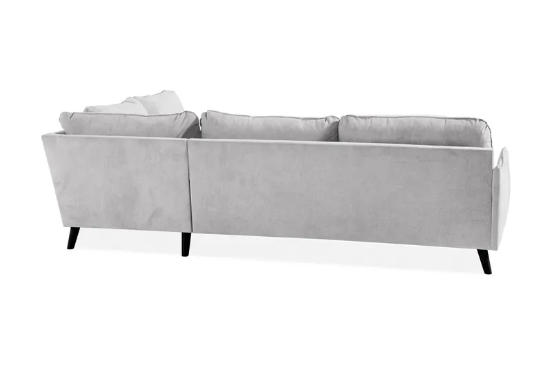 Trend Lyx 4-seters Høyrevendt L-formet Sjeselongsofa i Stoff - Lys grå - Møbler - Sofaer - Sofa med sjeselong - 4 seters sofa med divan