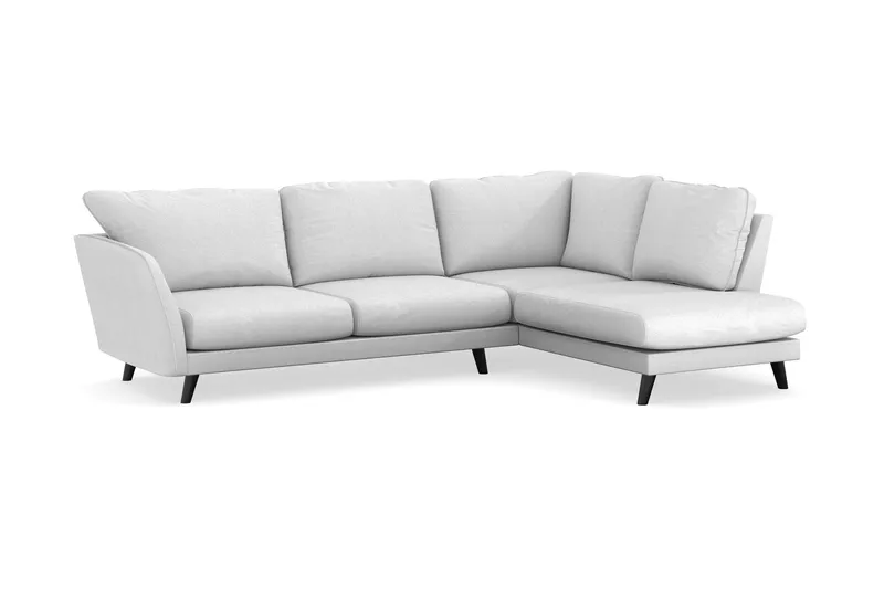 Trend Lyx 4-seters Høyrevendt L-formet Sjeselongsofa i Stoff - Lysegrå - Møbler - Sofaer - Sofa med sjeselong