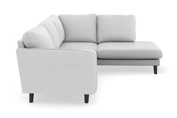 Trend Lyx 4-seters Høyrevendt L-formet Sjeselongsofa i Stoff - Lysegrå - Møbler - Sofaer - Sofa med sjeselong