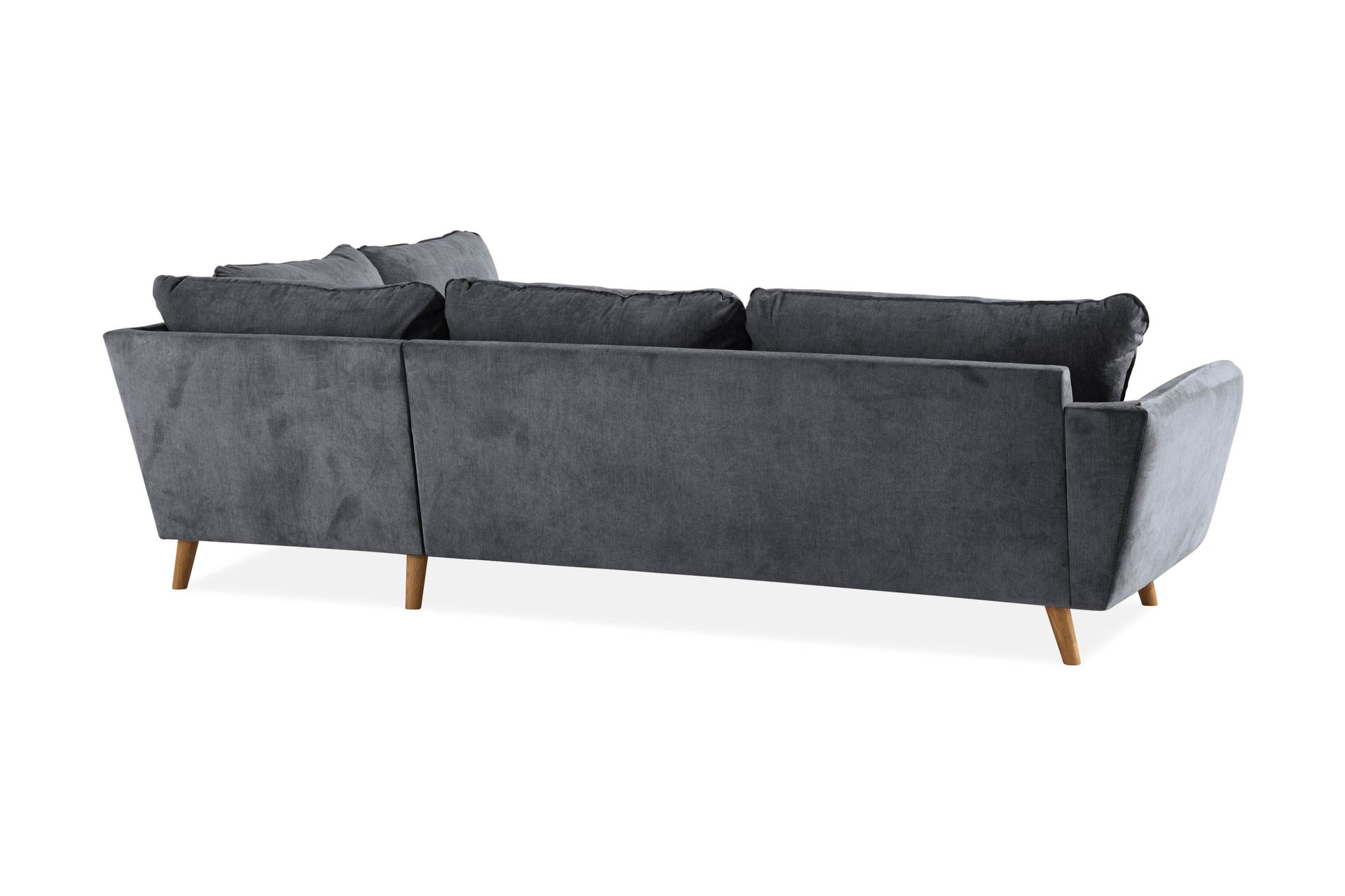 Trend Lyx 4-seters Høyrevendt L-formet Sjeselongsofa i Stoff - Mørk grå - Møbler - Sofaer - Sofa med sjeselong