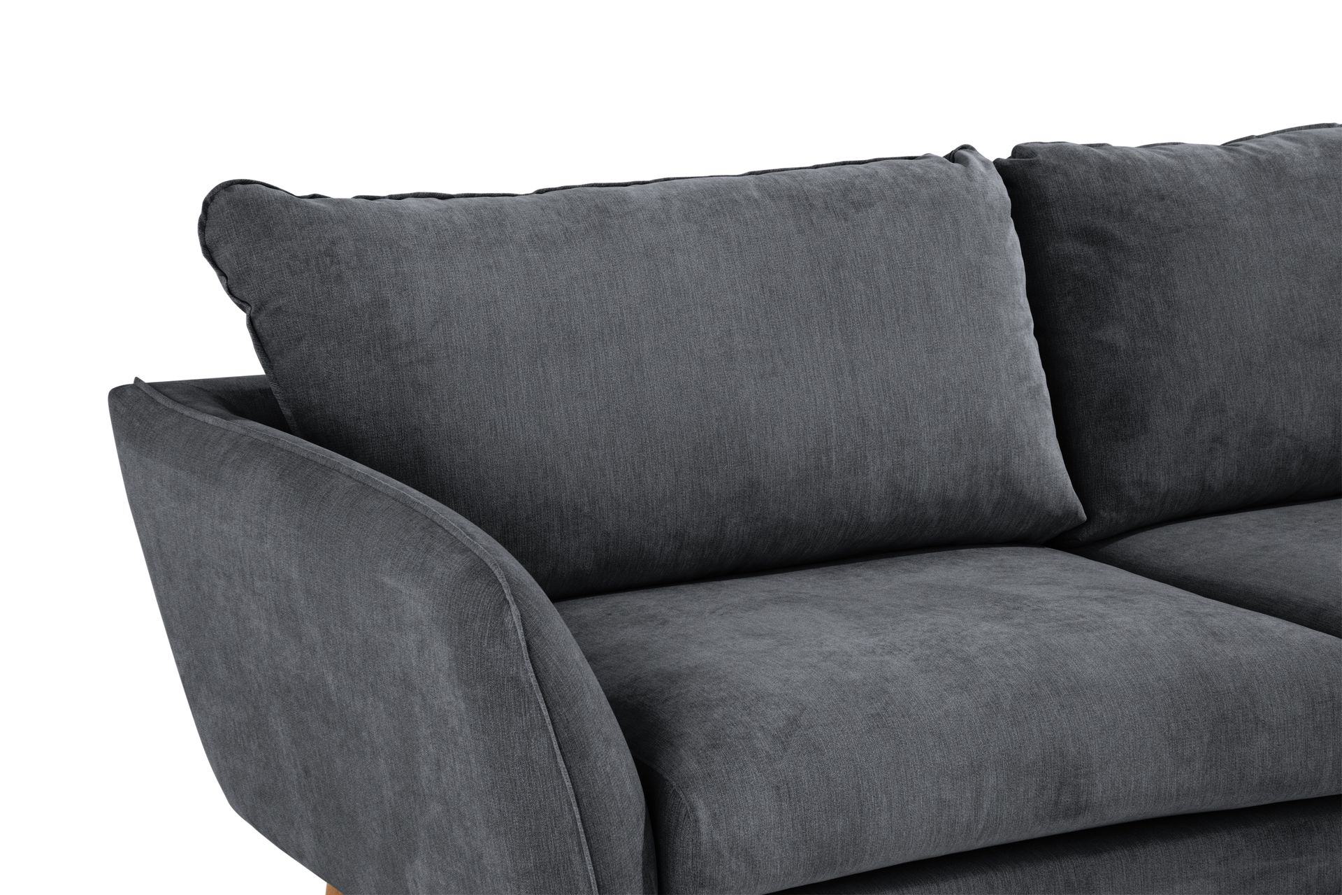 Trend Lyx 4-seters Høyrevendt L-formet Sjeselongsofa i Stoff - Mørk grå - Møbler - Sofaer - Sofa med sjeselong