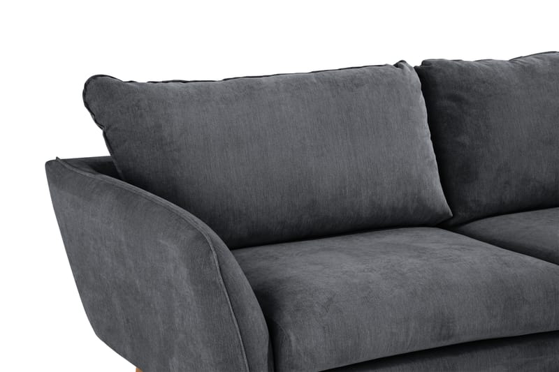 Trend Lyx 4-seters Høyrevendt L-formet Sjeselongsofa i Stoff - Mørk grå - Møbler - Sofaer - Sofa med sjeselong