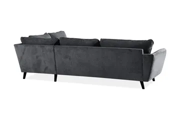 Trend Lyx 4-seters Høyrevendt L-formet Sjeselongsofa i Stoff - Mørk grå - Møbler - Sofaer - Sofa med sjeselong