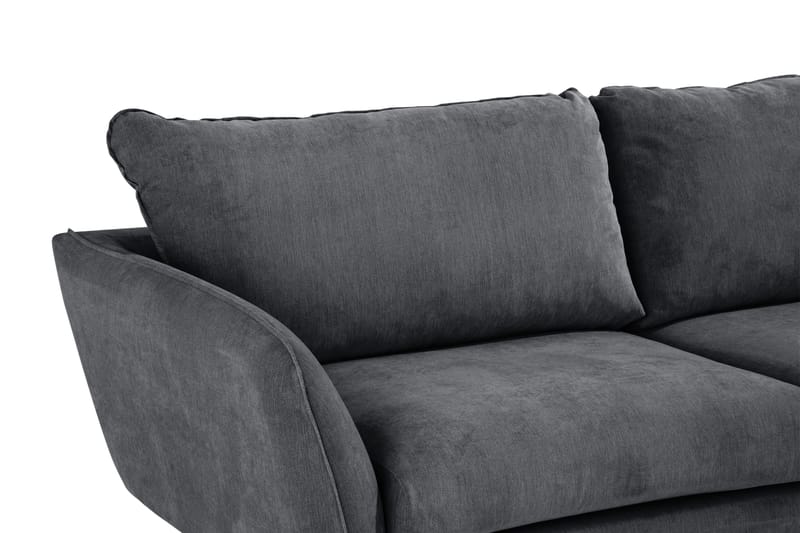 Trend Lyx 4-seters Høyrevendt L-formet Sjeselongsofa i Stoff - Mørk grå - Møbler - Sofaer - Sofa med sjeselong - 4 seters sofa med divan