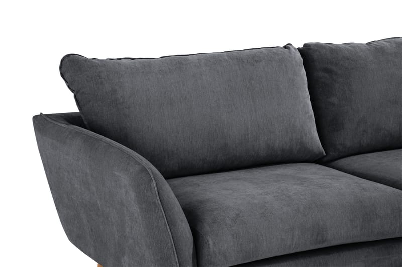 Trend Lyx 4-seters Høyrevendt L-formet Sjeselongsofa i Stoff - Mørk grå - Møbler - Sofaer - Sofa med sjeselong - 4 seters sofa med divan