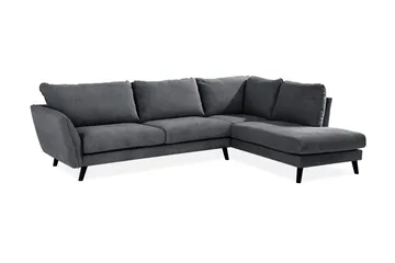 Trend Lyx 4-seters Høyrevendt L-formet Sjeselongsofa i Stoff - Mørk grå - Møbler - Sofaer - Sofa med sjeselong