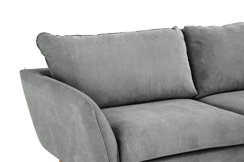 Trend Lyx 4-seters Sjeselongsofa Høyre - Grå/Eikefarge - Sofa med sjeselong - 4 seters sofa med divan