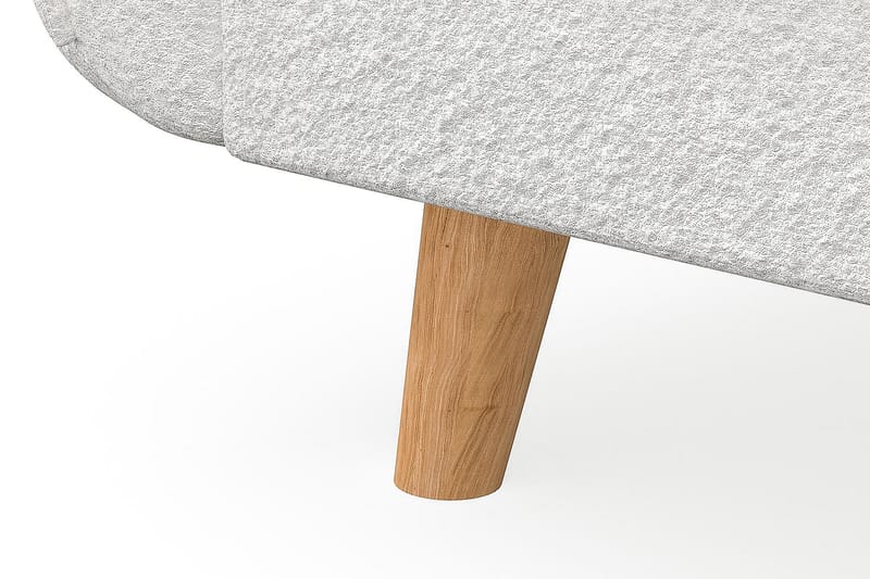 Trend Lyx 4-seters Venstrevendt L-formet Sjeselongsofa i Bouclé - Hvit - Møbler - Sofaer - Sofa med sjeselong