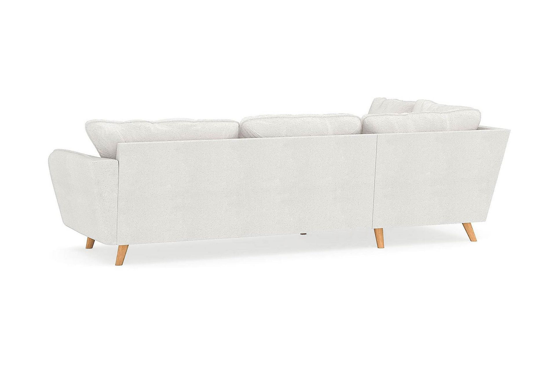 Trend Lyx 4-seters Venstrevendt L-formet Sjeselongsofa i Bouclé - Hvit - Møbler - Sofaer - Sofa med sjeselong