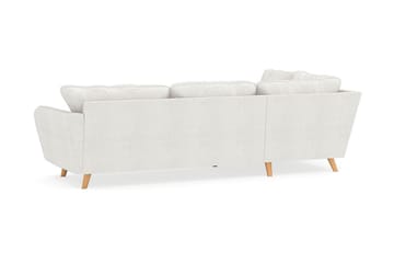 Trend Lyx 4-seters Venstrevendt L-formet Sjeselongsofa i Bouclé - Hvit - Møbler - Sofaer - Sofa med sjeselong