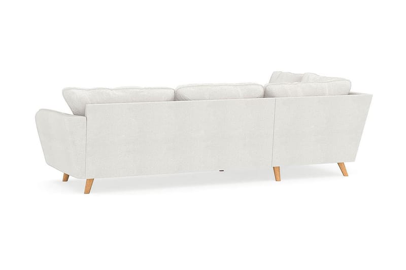 Trend Lyx 4-seters Venstrevendt L-formet Sjeselongsofa i Bouclé - Hvit - Møbler - Sofaer - Sofa med sjeselong