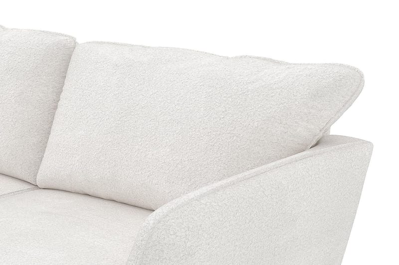 Trend Lyx 4-seters Venstrevendt L-formet Sjeselongsofa i Bouclé - Hvit - Møbler - Sofaer - Sofa med sjeselong - 4 seters sofa med divan