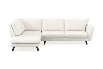 Trend Lyx 4-seters Venstrevendt L-formet Sjeselongsofa i Bouclé - Hvit - Møbler - Sofaer - Sofa med sjeselong
