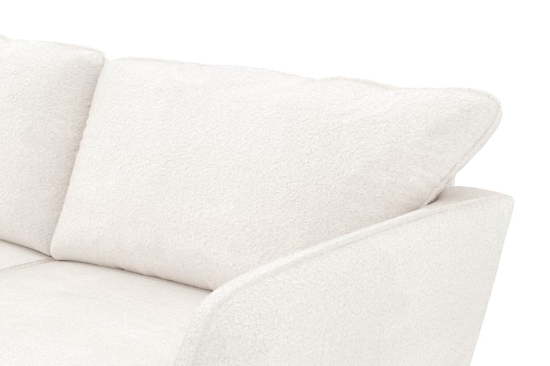 Trend Lyx 4-seters Venstrevendt L-formet Sjeselongsofa i Bouclé - Hvit - Møbler - Sofaer - Sofa med sjeselong