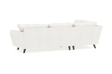 Trend Lyx 4-seters Venstrevendt L-formet Sjeselongsofa i Bouclé - Hvit - Møbler - Sofaer - Sofa med sjeselong