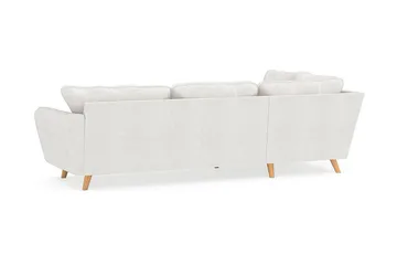 Trend Lyx 4-seters Venstrevendt L-formet Sjeselongsofa i Bouclé - Hvit - Møbler - Sofaer - Sofa med sjeselong