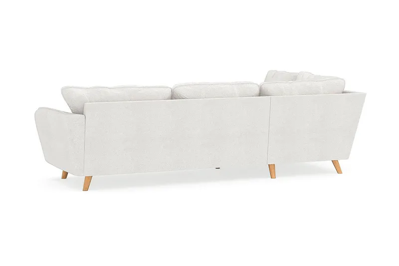 Trend Lyx 4-seters Venstrevendt L-formet Sjeselongsofa i Bouclé - Hvit - Møbler - Sofaer - Sofa med sjeselong - 4 seters sofa med divan