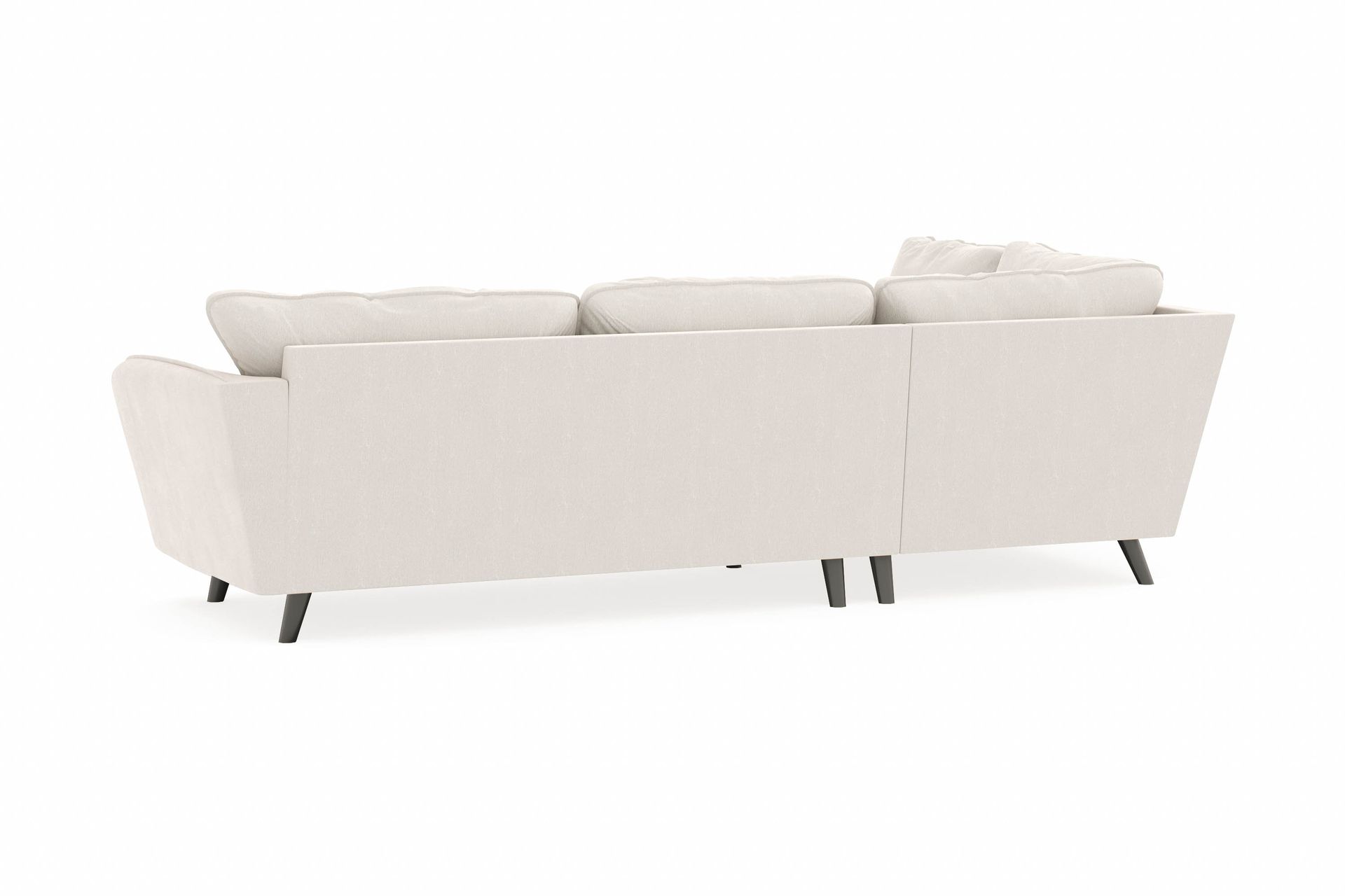 Trend Lyx 4-seters Venstrevendt L-formet Sjeselongsofa i Fløyel - Kremhvit - Møbler - Sofaer - Sofa med sjeselong