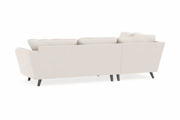 Trend Lyx 4-seters Venstrevendt L-formet Sjeselongsofa i Fløyel - Kremhvit - Møbler - Sofaer - Sofa med sjeselong
