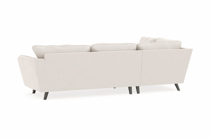 Trend Lyx 4-seters Venstrevendt L-formet Sjeselongsofa i Fløyel - Kremhvit - Møbler - Sofaer - Sofa med sjeselong