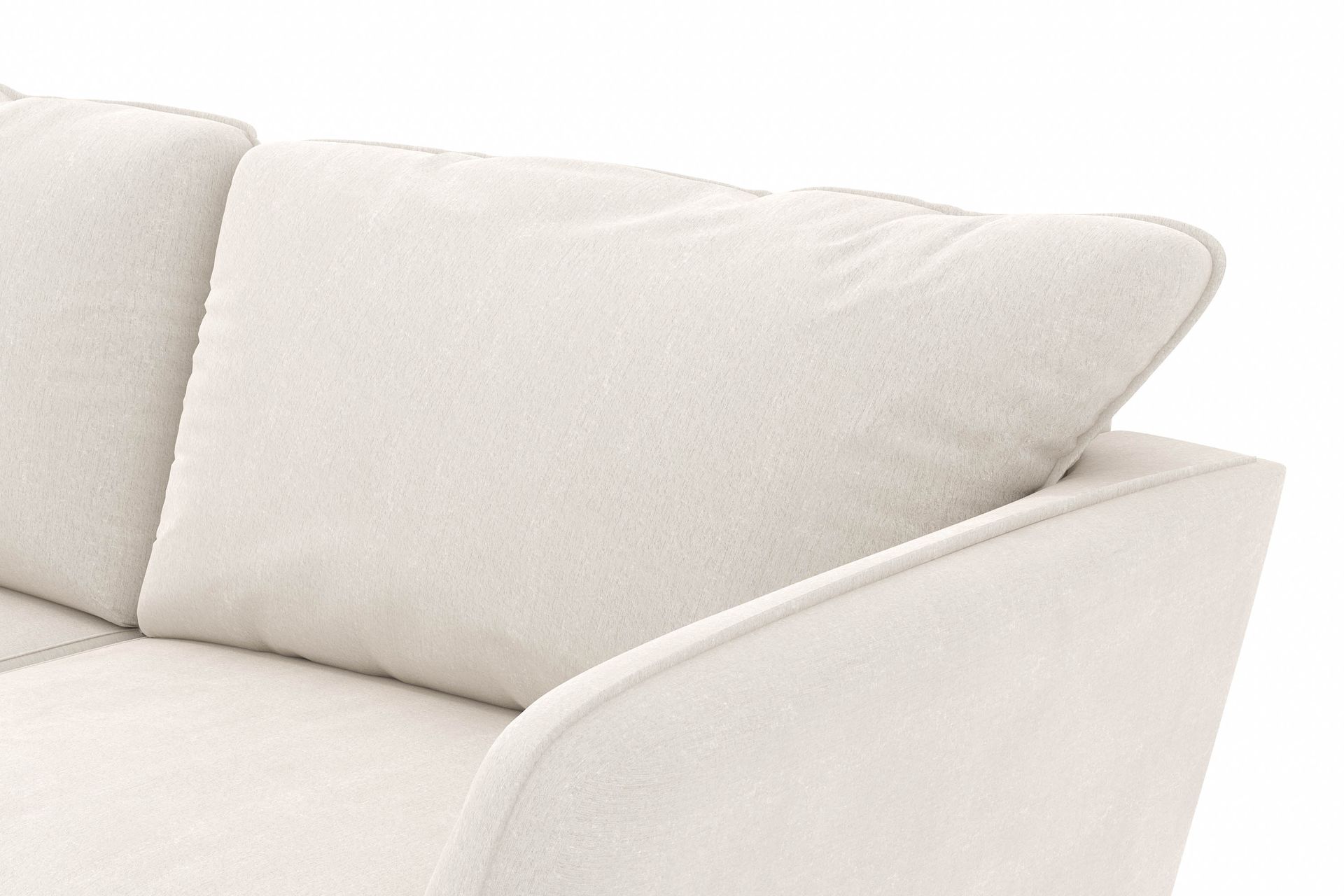 Trend Lyx 4-seters Venstrevendt L-formet Sjeselongsofa i Fløyel - Kremhvit - Møbler - Sofaer - Sofa med sjeselong