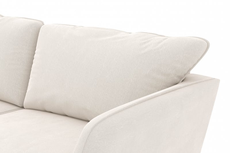Trend Lyx 4-seters Venstrevendt L-formet Sjeselongsofa i Fløyel - Kremhvit - Møbler - Sofaer - Sofa med sjeselong