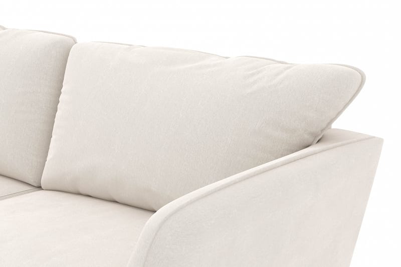 Trend Lyx 4-seters Venstrevendt L-formet Sjeselongsofa i Fløyel - Kremhvit - Møbler - Sofaer - Sofa med sjeselong - 4 seters sofa med divan
