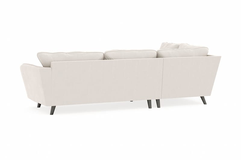 Trend Lyx 4-seters Venstrevendt L-formet Sjeselongsofa i Fløyel - Kremhvit - Møbler - Sofaer - Sofa med sjeselong - 4 seters sofa med divan