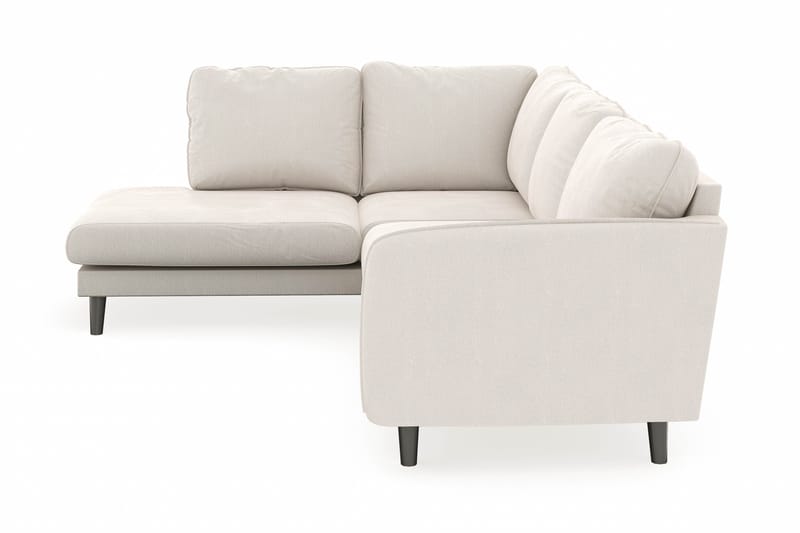Trend Lyx 4-seters Venstrevendt L-formet Sjeselongsofa i Fløyel - Kremhvit - Møbler - Sofaer - Sofa med sjeselong - 4 seters sofa med divan