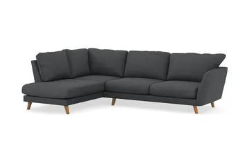 Trend Lyx 4-seters Venstrevendt L-formet Sjeselongsofa i Manchester - Mørk grå - Møbler - Sofaer - Sofa med sjeselong