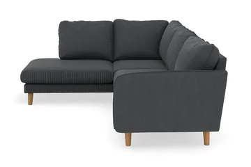 Trend Lyx 4-seters Venstrevendt L-formet Sjeselongsofa i Manchester - Mørk grå - Møbler - Sofaer - Sofa med sjeselong