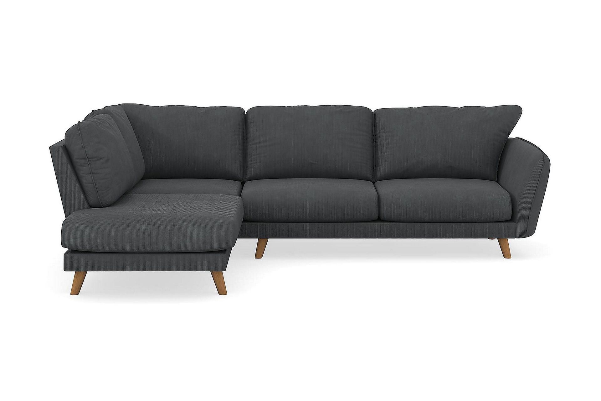Trend Lyx 4-seters Venstrevendt L-formet Sjeselongsofa i Manchester - Mørk grå