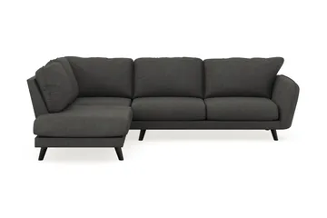 Trend Lyx 4-seters Venstrevendt L-formet Sjeselongsofa i Manchester - Mørkegrå - Møbler - Sofaer - Sofa med sjeselong