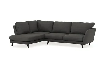 Trend Lyx 4-seters Venstrevendt L-formet Sjeselongsofa i Manchester - Mørkegrå - Møbler - Sofaer - Sofa med sjeselong