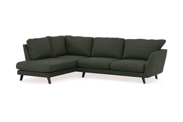 Trend Lyx 4-seters Venstrevendt L-formet Sjeselongsofa i Manchester - Mørkegrønn - Møbler - Sofaer - Sofa med sjeselong