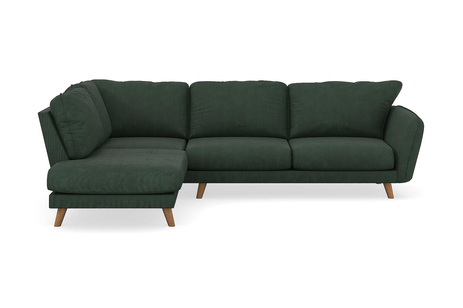Trend Lyx 4-seters Venstrevendt L-formet Sjeselongsofa i Manchester - Mørkegrønn - Møbler - Sofaer - Sofa med sjeselong