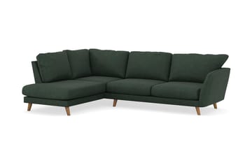 Trend Lyx 4-seters Venstrevendt L-formet Sjeselongsofa i Manchester - Mørkegrønn - Møbler - Sofaer - Sofa med sjeselong