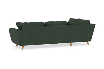 Trend Lyx 4-seters Venstrevendt L-formet Sjeselongsofa i Manchester - Mørkegrønn - Møbler - Sofaer - Sofa med sjeselong