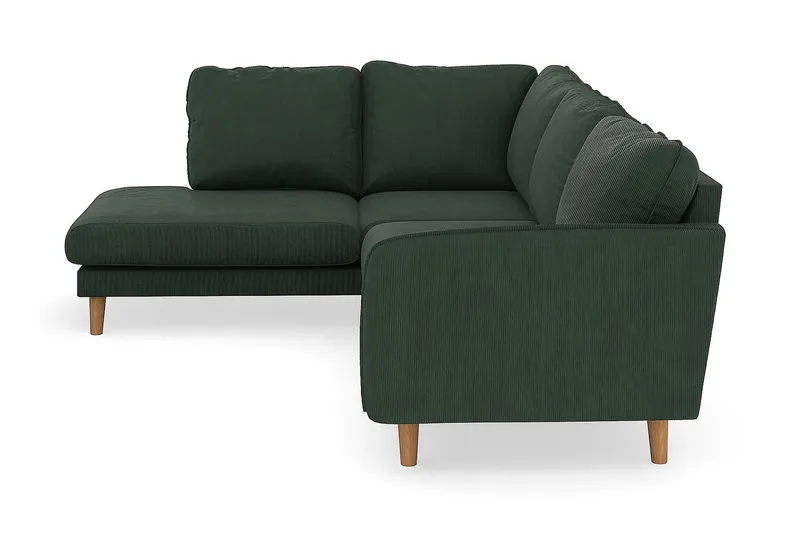 Trend Lyx 4-seters Venstrevendt L-formet Sjeselongsofa i Manchester - Mørkegrønn - Møbler - Sofaer - Sofa med sjeselong - 4 seters sofa med divan