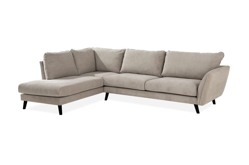 Trend Lyx 4-seters Venstrevendt L-formet Sjeselongsofa i Stoff - Beige - Møbler - Sofaer - Sofa med sjeselong - 4 seters sofa med divan