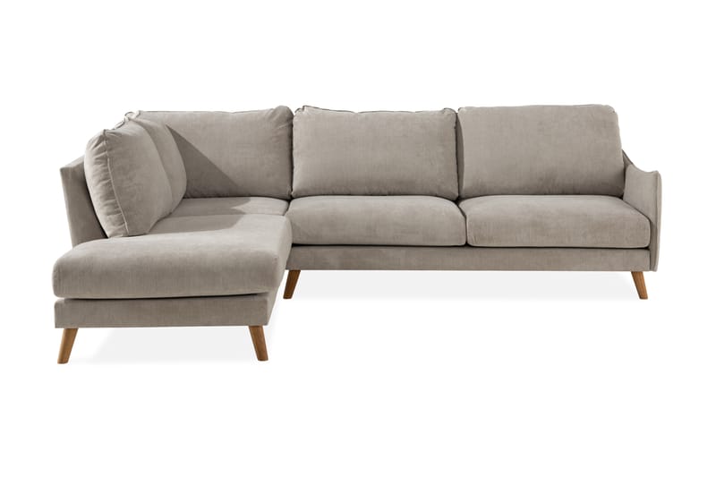 Trend Lyx 4-seters Venstrevendt L-formet Sjeselongsofa i Stoff - Beige - Møbler - Sofaer - Sofa med sjeselong