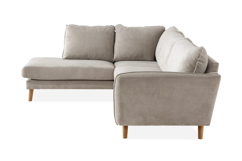 Trend Lyx 4-seters Venstrevendt L-formet Sjeselongsofa i Stoff - Beige - Møbler - Sofaer - Sofa med sjeselong - 4 seters sofa med divan