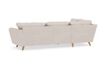 Trend Lyx 4-seters Venstrevendt L-formet Sjeselongsofa i Stoff - Beige - Møbler - Sofaer - Sofa med sjeselong