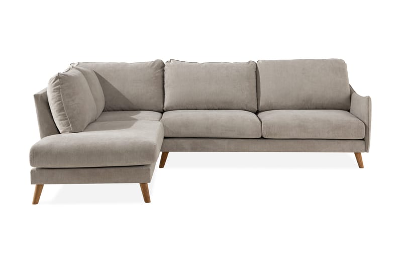 Trend Lyx 4-seters Venstrevendt L-formet Sjeselongsofa i Stoff - Beige - Møbler - Sofaer - Sofa med sjeselong - 4 seters sofa med divan