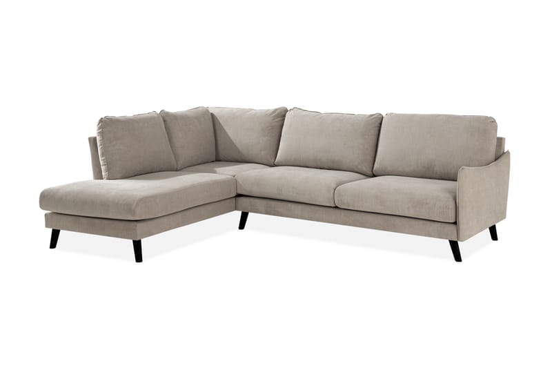 Trend Lyx 4-seters Venstrevendt L-formet Sjeselongsofa i Stoff - Beige - Møbler - Sofaer - Sofa med sjeselong - 4 seters sofa med divan