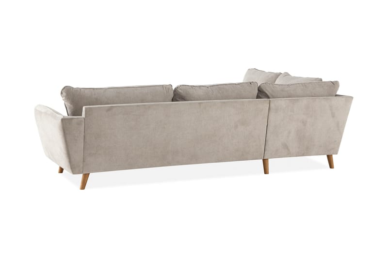 Trend Lyx 4-seters Venstrevendt L-formet Sjeselongsofa i Stoff - Beige - Møbler - Sofaer - Sofa med sjeselong - 4 seters sofa med divan