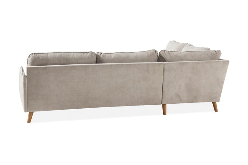Trend Lyx 4-seters Venstrevendt L-formet Sjeselongsofa i Stoff - Beige - Møbler - Sofaer - Sofa med sjeselong - 4 seters sofa med divan