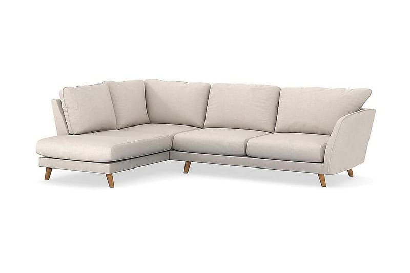 Trend Lyx 4-seters Venstrevendt L-formet Sjeselongsofa i Stoff - Beige - Møbler - Sofaer - Sofa med sjeselong - 4 seters sofa med divan